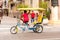 CUBA, HAVANA - MAY 5, 2017: Passenger bicycle taxi. Copy space for text.