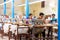 CUBA, HAVANA - MAY 5, 2017: Workers at the garment factory. Copy space.