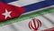Cuba and Iran Flags, Breaking News, Political Diplomacy Crisis Concept