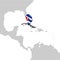 Cuba Location Map on map Central America . 3d Cuba  flag map marker location pin. High quality map of Jamaica.