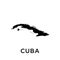 Cuba map icon vector trendy