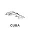 Cuba map icon vector trendy