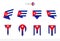 Cuba national flag collection, eight versions of Cuba vector flags