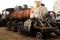 Cuba: Old locomotive that will be restored in Havanna for a train museum