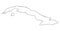 Cuba outline map vector illustration