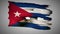Cuba perforated, burned, grunge waving flag loop alpha