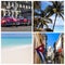 Cuba photo collage with beach and Havana