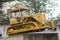 CUBA, SANTA CLARA- FEBRUARY 02, 2013: Monument to the derailment of the armored train. Caterpillar bulldozer used to break the rai