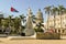 Cuba, statue of Jose Marti in front of the grand theater