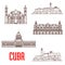 Cuba tourist architecture, travel attraction icons