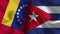 Cuba and Venezuela Realistic Flag â€“ Fabric Texture Illustration