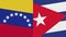 Cuba and Venezuela Two Half Flags Together