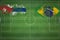 Cuba vs Brazil Soccer Match, national colors, national flags, soccer field, football game, Copy space