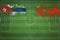 Cuba vs China Soccer Match, national colors, national flags, soccer field, football game, Copy space