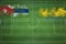 Cuba vs Gabon Soccer Match, national colors, national flags, soccer field, football game, Copy space