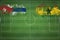 Cuba vs Ghana Soccer Match, national colors, national flags, soccer field, football game, Copy space