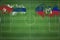 Cuba vs Haiti Soccer Match, national colors, national flags, soccer field, football game, Copy space