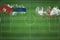 Cuba vs Iran Soccer Match, national colors, national flags, soccer field, football game, Copy space