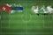 Cuba vs Iraq Soccer Match, national colors, national flags, soccer field, football game, Copy space