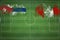 Cuba vs Peru Soccer Match, national colors, national flags, soccer field, football game, Copy space