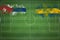 Cuba vs Sweden Soccer Match, national colors, national flags, soccer field, football game, Copy space