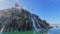 Cuba Waterfall Fountain on EL Malecon, Avenida de Maceo, a broad landmark esplanade that stretches for 8 km along the