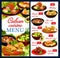 Cuban cuisine restaurant dishes menu vector cover