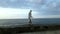 Cuban fisherman fishing at Malecon in the evening