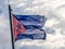 Cuban flag on cloudy sky