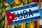 Cuban flag on colorful vibrant background