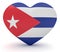Cuban Flag Heart, 3d illustration