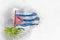 Cuban flag on wind, watercolor