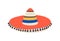 Cuban or mexican sombrero, traditional or folk hat. Hispanic carnival or fiesta. Colorful striped party accessory bright