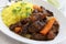 Cuban oxtail stew with yellow rice
