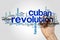 Cuban revolution word cloud concept on grey background