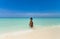 Cuban woman on the beach in Cuba