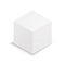 Cube 3d. Mockup of white box. Blank square package with shadow. Paper or carton isometric template for model of stand, object,