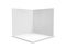 Cube box or corner room interior cross section. Vector white empty geometric square 3D blank box