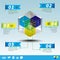 Cube business info-graphic template vector