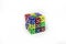 Cube of colorful six sided game dice