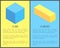 Cube and Cuboid Posters Set Vector Illustration