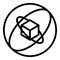 Cube gyroscope icon, outline style