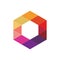 Cube hexagon diamond color logo design