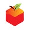 Cube hexagon fruit creative color logo design