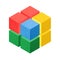 Cube isometric colorful