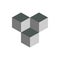 Cube isometric logo concept, 3d vector illustration. Flat design style. Cube construction. Sign pattern. Graphic design. Fashion