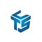 Cube letter CTS logo designs icon