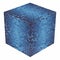 A cube made of blue bricks