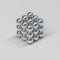 cube made of steel chrome balls on white background 3d render illustration