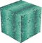 A cube made of turquoise bricks